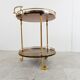 Italian goatskin and parchment serving bar cart