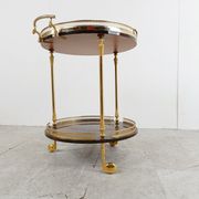 Italian goatskin and parchment serving bar cart