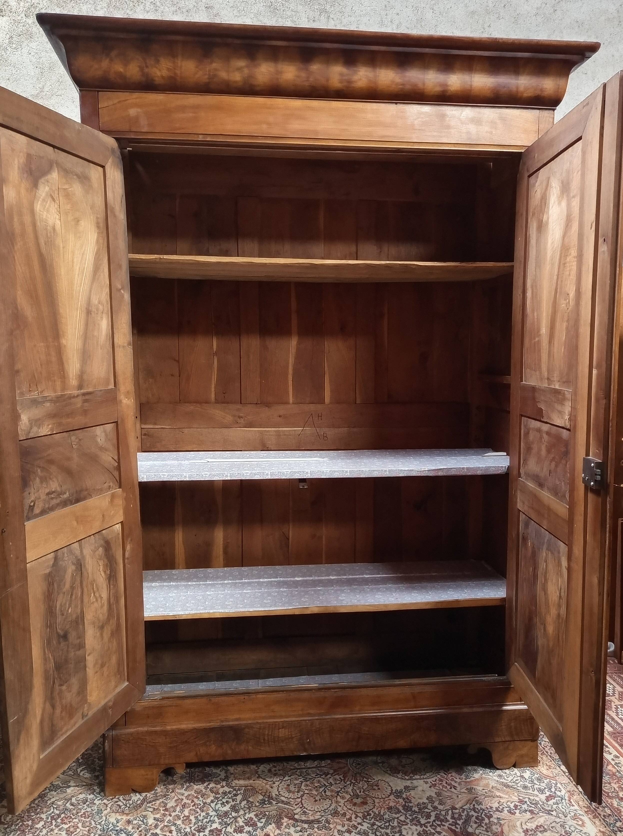Louis Philippe period walnut wardrobe