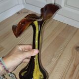 La Rochère "Volubilis" Vase – Flower shape – Amber glass