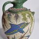 Ceramic vase, Ancient Cretan style, marine decoration with dolphins, 17 cm