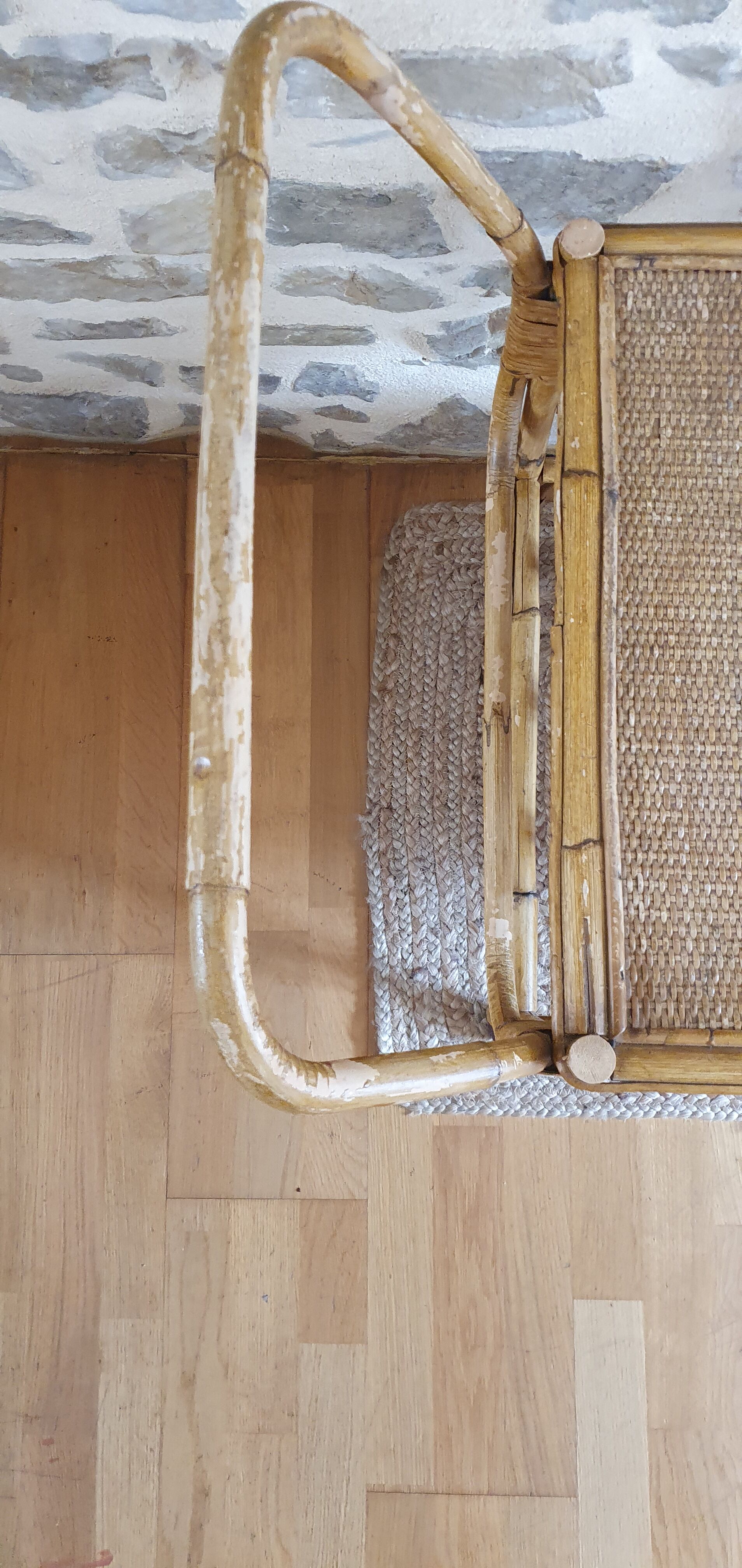 Serving table in rattan