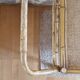 Serving table in rattan