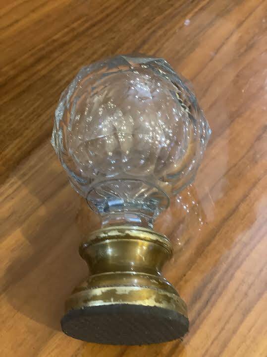 Antique faceted crystal ramp ball.