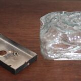 Vintage wall light, vintage ceiling light, thick pressed molded glass wall light