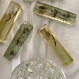 Set of 9 vintage resin knife holders including shell and seahorse