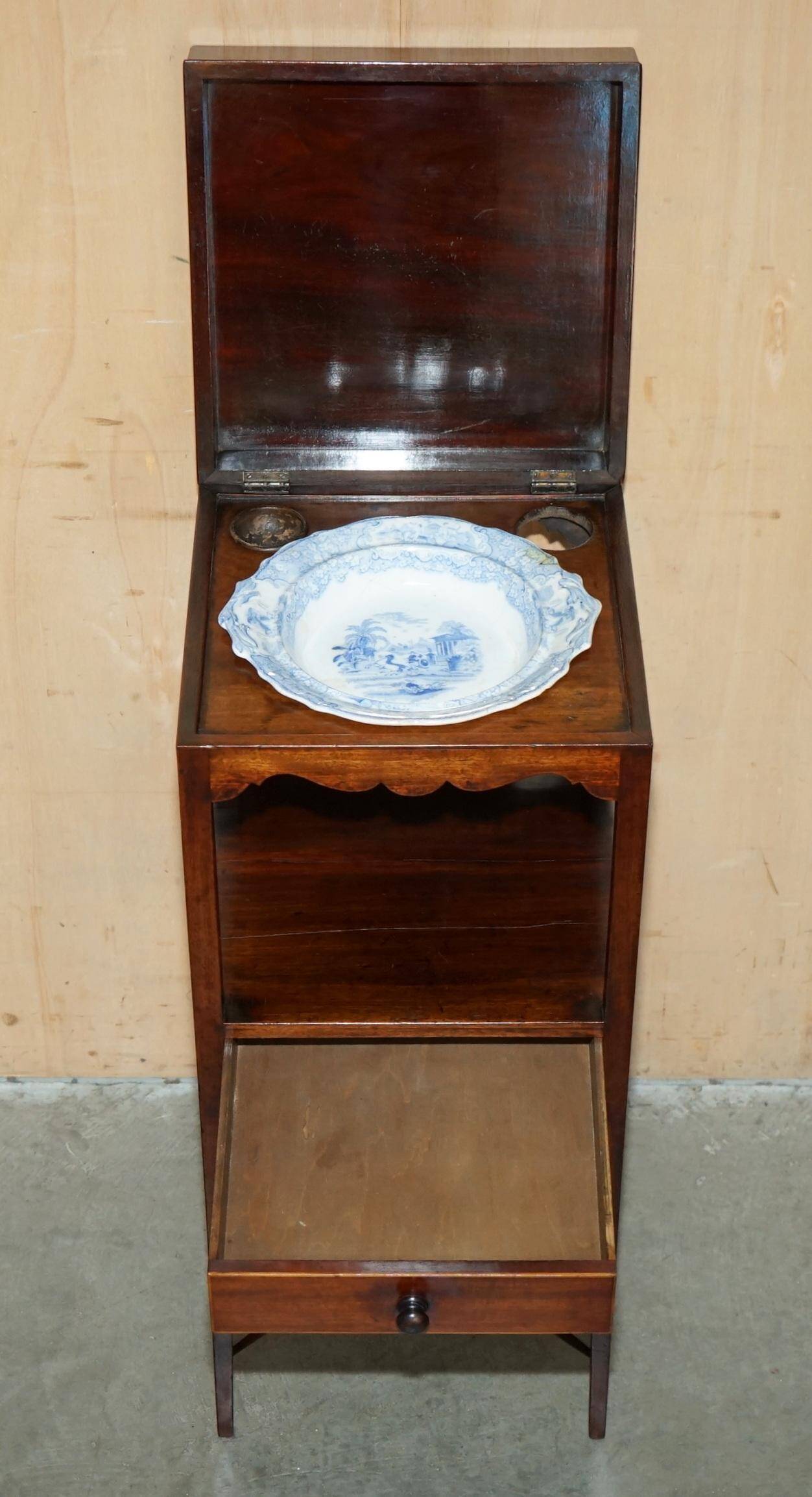 Georgian hardwood washstand with J & MP Bell ceramic bowl.