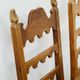 Set of 6 vintage solid oak high-back dining chairs – rustic European / Spanish revival