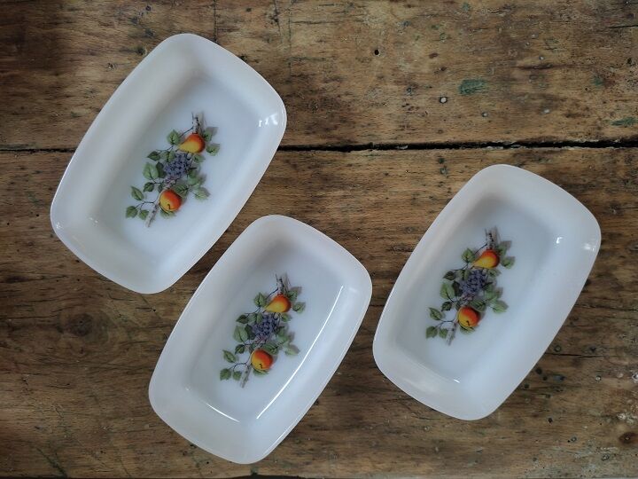 Raviers containers Arcopal Fruits old Lot of 3