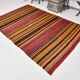 Tapis Kilim turc vintage à rayures vertes et oranges 6x9 174x272 cm SK 2311