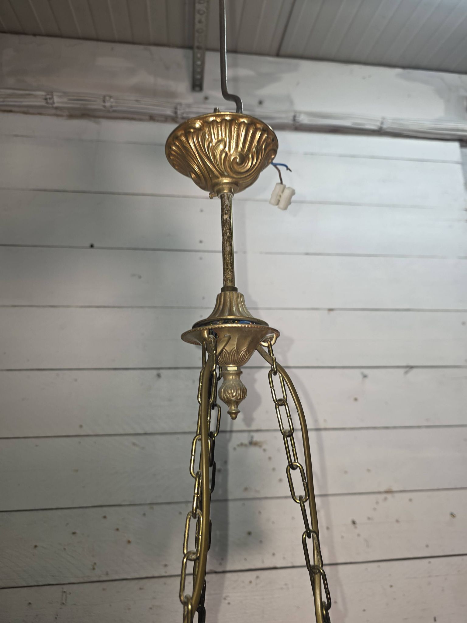 Lustre aux angelots en bronze années 70