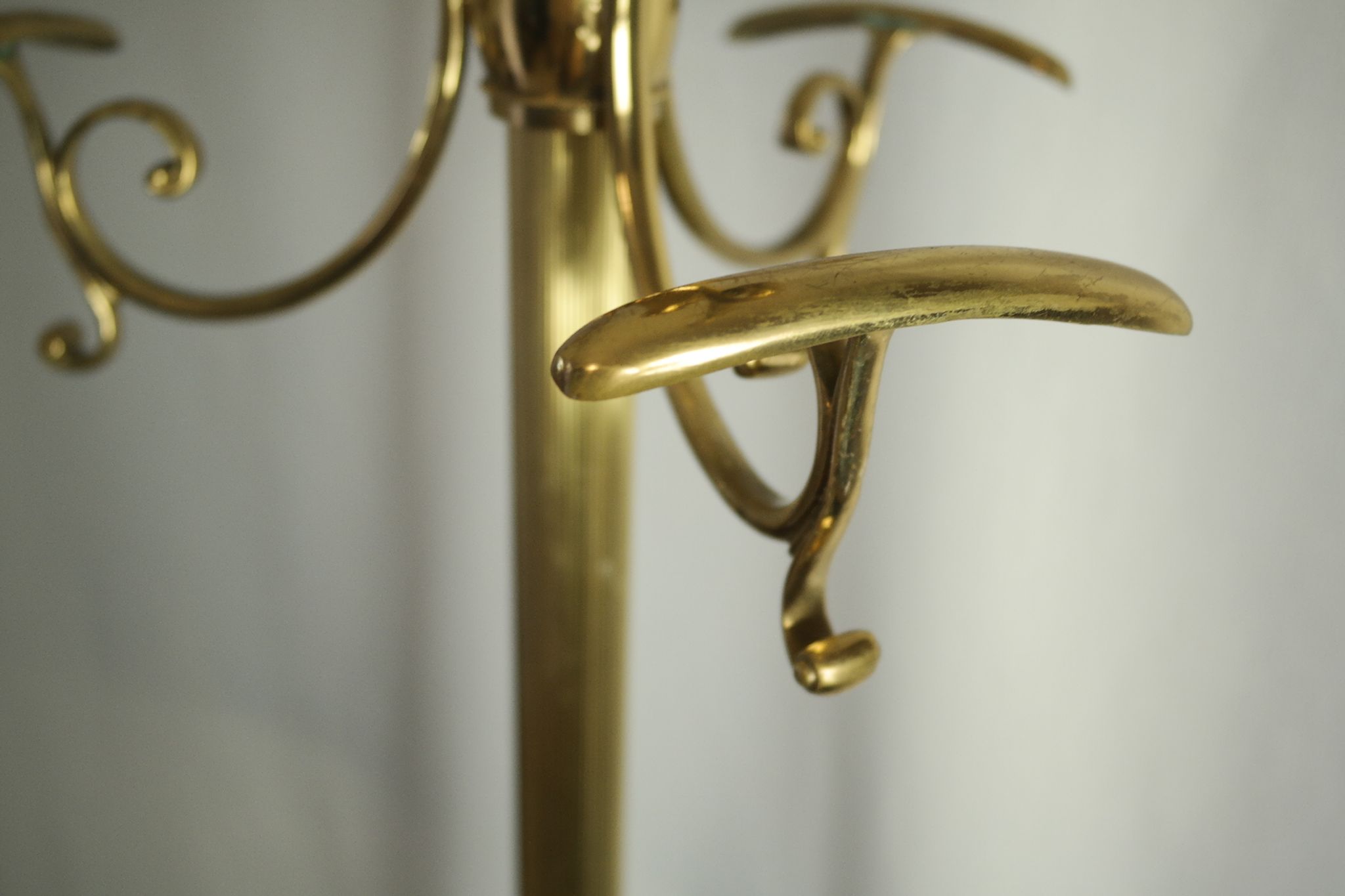 Art Deco brass coat rack from the 20th century.