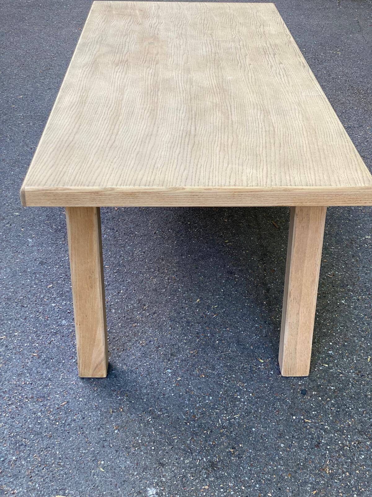 Table à manger de ferme décapée en chêne 1950 - 210cm