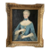 Louis XV table oil on canvas frame with gold leaf.