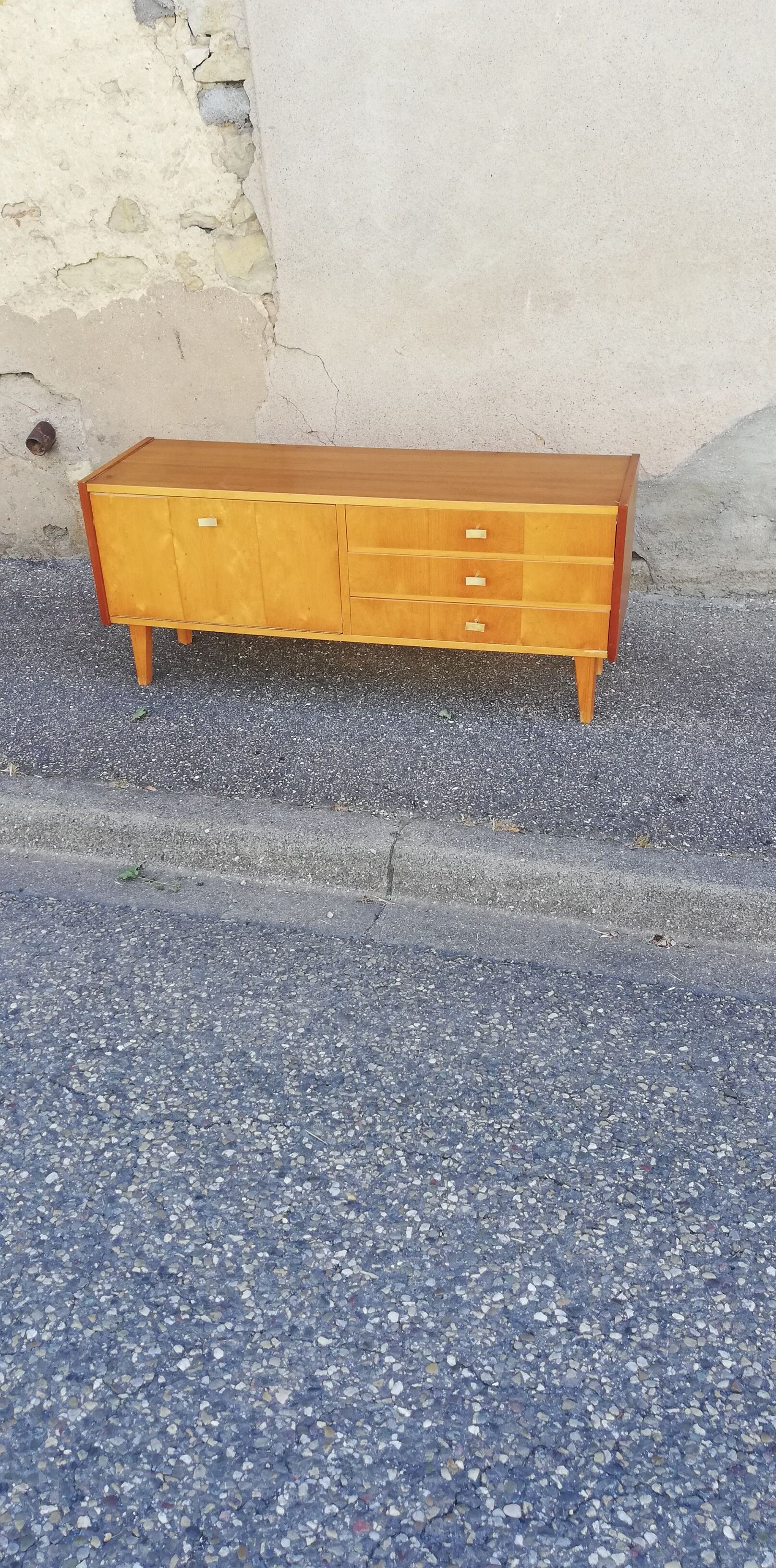 Vintage chest of drawers 3 drawers 1 flap