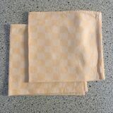 Duo of towels tea towels 37 x 40 damask orange melon