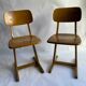 Suite of 6 chairs foot compass 1960 beautiful blond patina