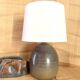 Lampe céramique, câble tissu 2M, abat-jour coton
