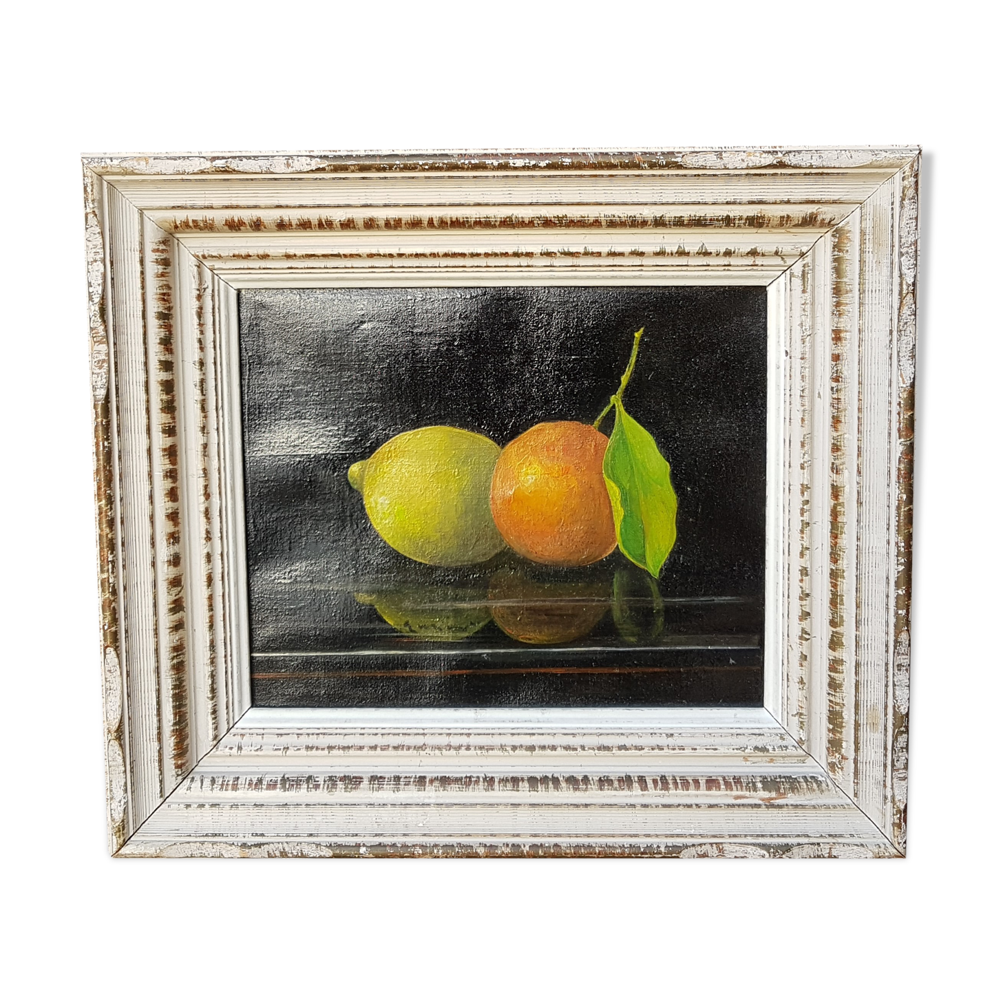 Oil on canvas still life Montparnasse frame