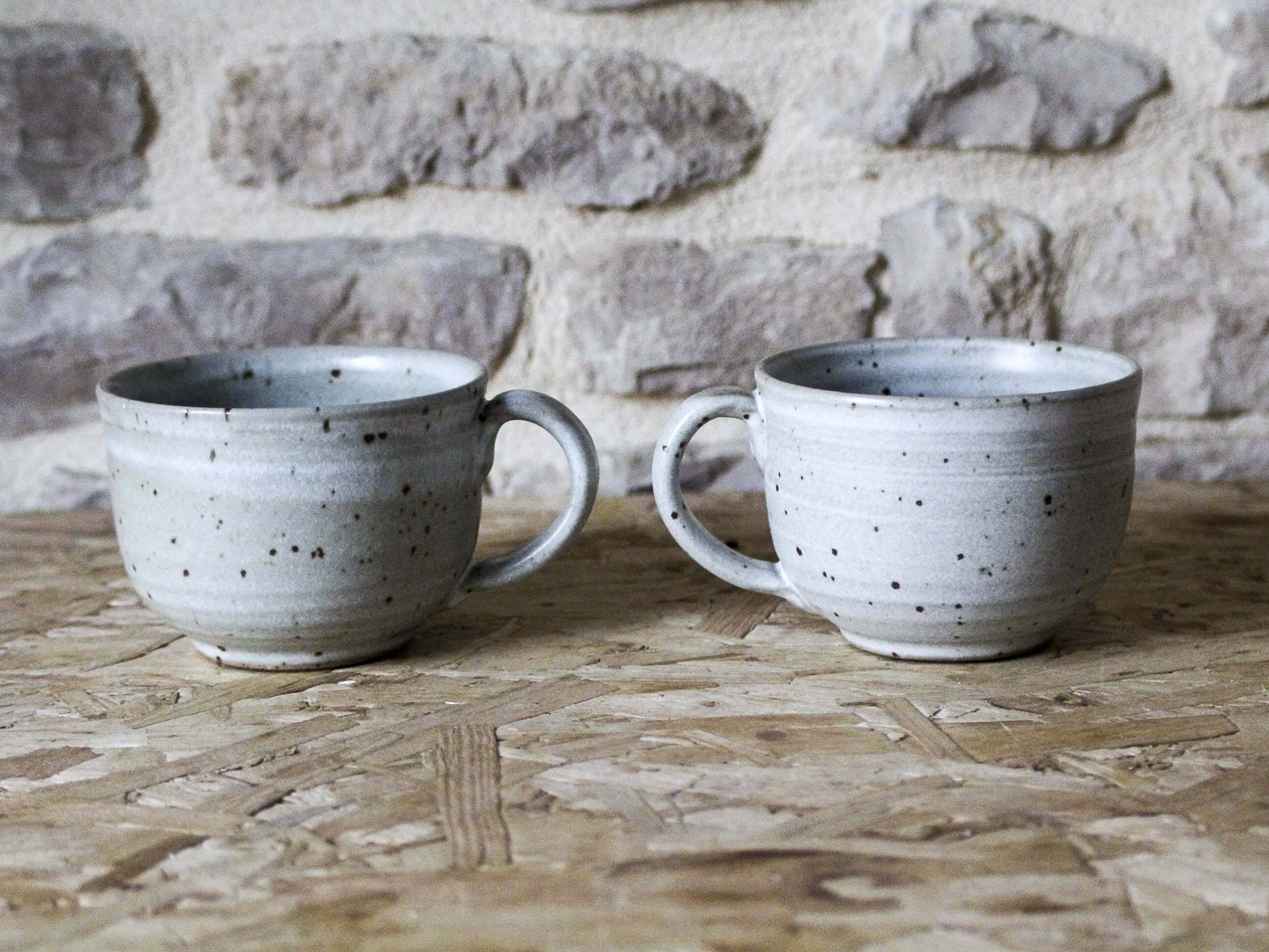 2 Gérald Pott enameled ceramic cups