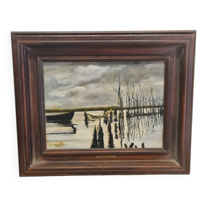 Peinture paysage avec - cadre