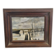 Landscape painting with a wooden frame