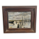 Landscape painting with a wooden frame