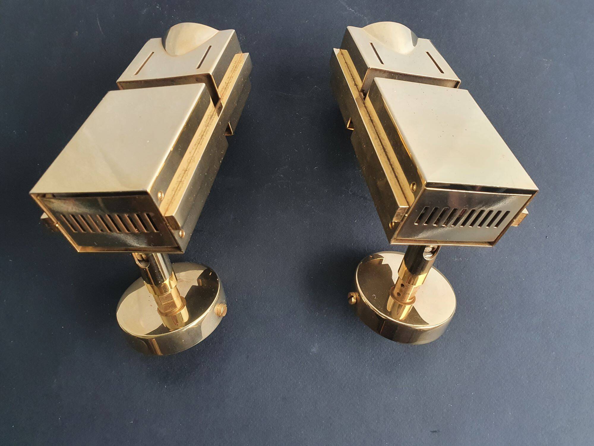 Paire de spots appliques murales loft space age années 70