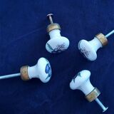 4 Limoges porcelain door knobs