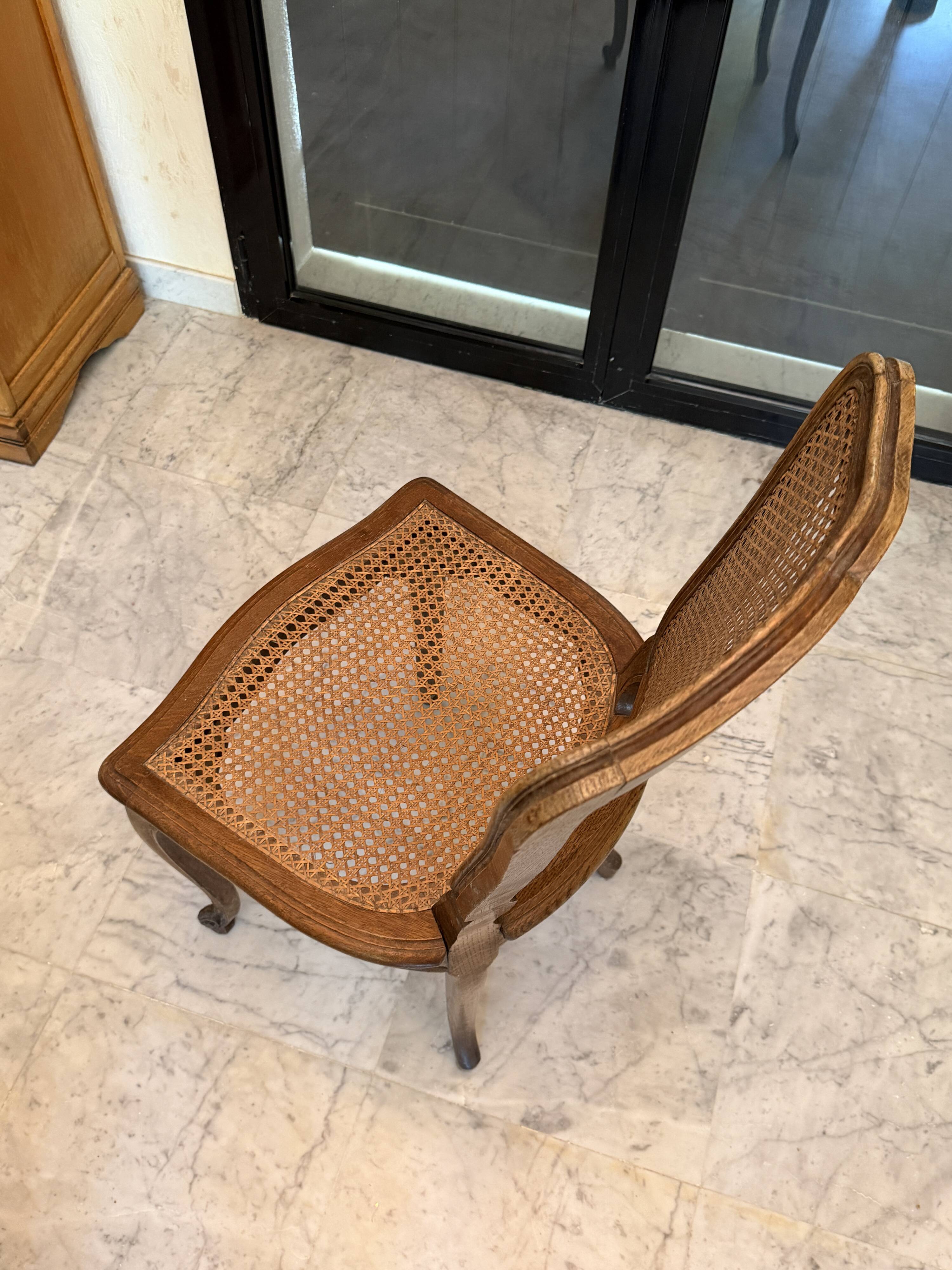 Antique caned wooden chair – Louis XV / Louis Philippe style