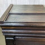 Comptoir de bar en chêne début XXème avec habillage d'époque zinc et étain