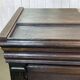 Early 20th-century oak bar counter with period zinc and tin cladding.