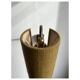 Wall sconce, brass bracket and khaki lampshade, France 1950