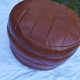 Sede Patchwork Leather Pouf