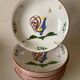 12 soup plates with calottes, Rooster La Rochelle decor, 18th century copy