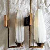 Brass and white glass wall lamps