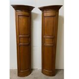Pair of corners in ash and oak of the nineteenth century