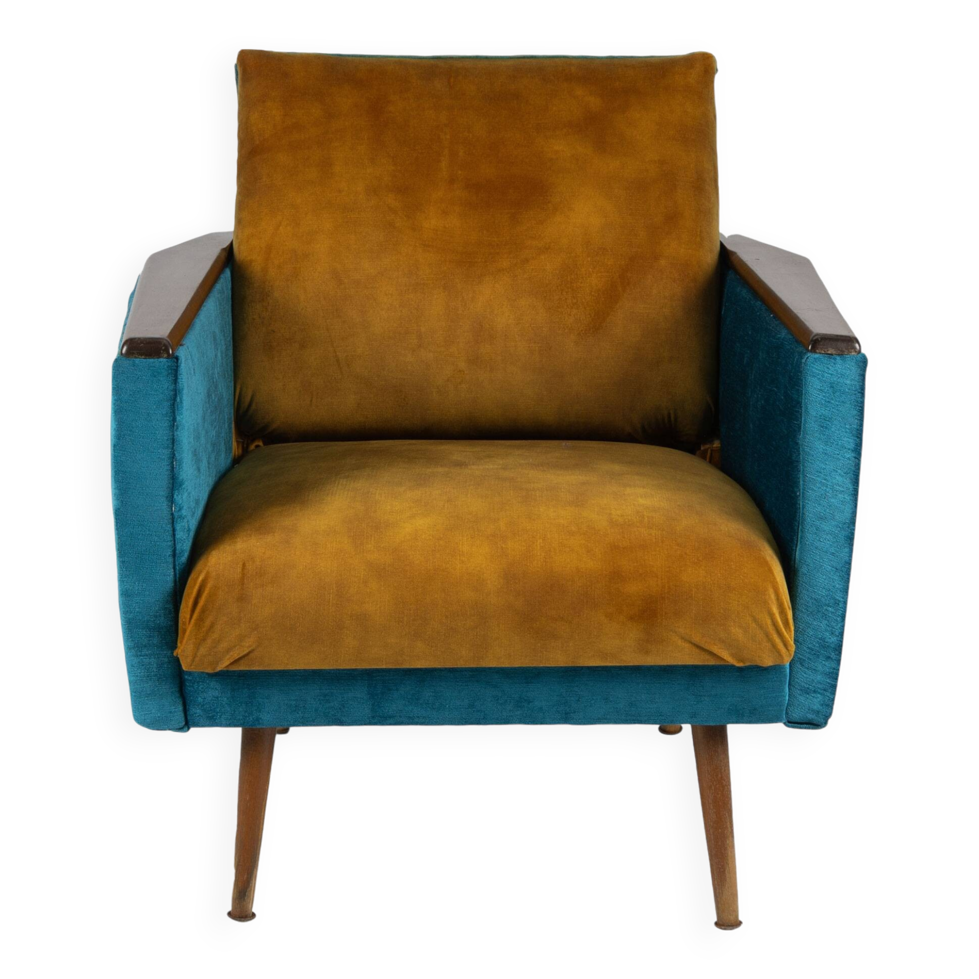 Petrol Golden Danish Retro Easy Chair Club Chair 60s Mid-Century
