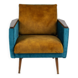 Petrol Golden Danish Retro Easy Chair Club Chair 60s Mid-Century