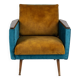 Petrol Golden Danish Retro Easy Chair Club Chair 60s Mid-Century