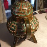 Terracotta teapot signed