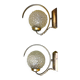 Pair of 1970s brass and glass wall sconces