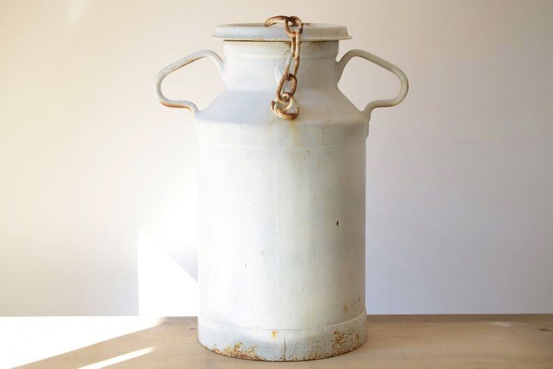 1940s white milk can