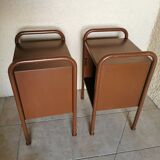 Pair of boarding school bedside tables