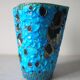 Old blue ceramic vase terracotta sea foam 22 cm living room office decoration
