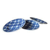 Blue checkered desert plates