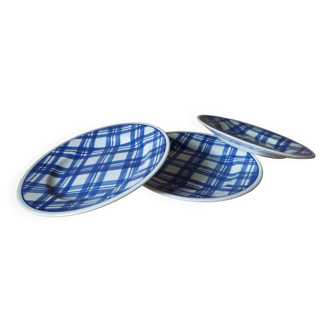 Assiettes desert carreaux bleus