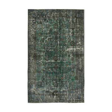 Hand-knotted antique oriental 1970s 154 cm x 237 cm blue carpet