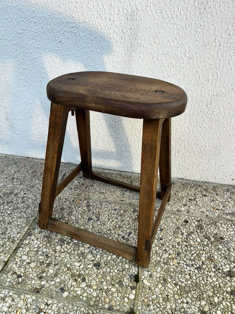 Industrial wooden stool