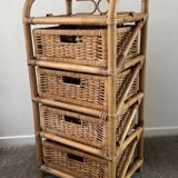 Vintage rattan chiffonier from the 70s